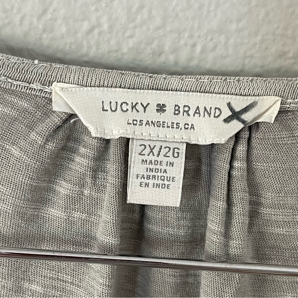 Lucky Brand Light Gray Tunic with White Embroidery - Picture 5 of 8